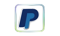 PayPal Logo im Neon-Holographie-Rahmen f&uuml;r Casoola Casino Zahlungen